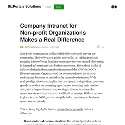 Company Intranet for Non-profit Organizations Makes a Real Difference