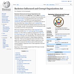 Racketeer Influenced and Corrupt Organizations Act
