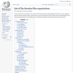 List of The Dresden Files organizations