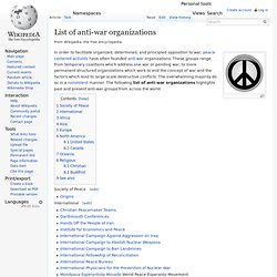 List of anti-war organizations