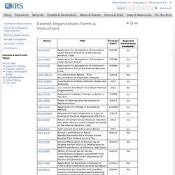 Exempt Organizations Forms and Instructions