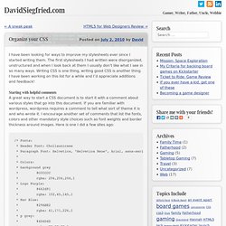 Organize your CSS – David Siegfried, web designer/front-end developer