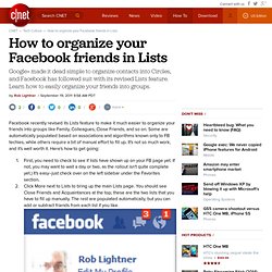 How to organize your Facebook friends in Lists