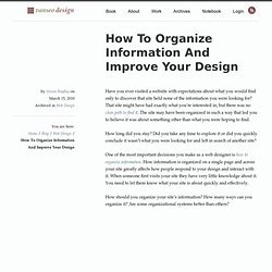 How To Organize Information And Improve Your Design