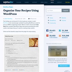 Organize Your Recipes Using WordPress