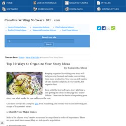TOP 10 WAYS TO ORGANIZE YOUR STORY IDEAS : Story Planning Help