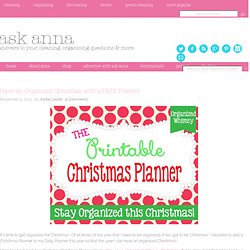 Have an Organized Christmas with a FREE Planner