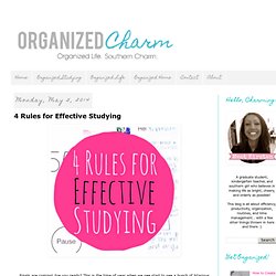 4 Rules for Effective Studying