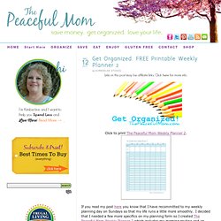 Get Organized! FREE Printable Weekly Planner 2
