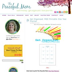 Get Organized: FREE Printable One Year Planner