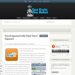 Travel organized with TripIt Travel Organizer, Android, Featured, Work
