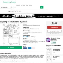 Big Bang Theory Graphic Organizer by Creativity Meets Cognition
