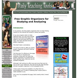 Free Graphic Organizers for Studying and Analyzing