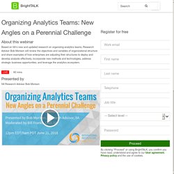 Organizing Analytics Teams: New Angles on a Perennial Challenge