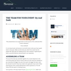 Build A Team For Organizing Events