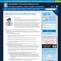 Organizing Your Social Media Strategy