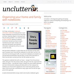 Organizing your home and family with notebooks