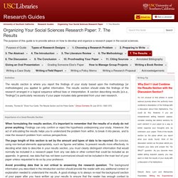 7. The Results - Organizing Your Social Sciences Research Paper - Research Guides at University of Southern California