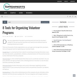 8 Tools for Organizing Volunteer Programs