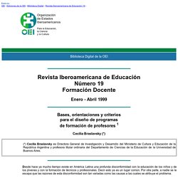 Bases, orientaciones y criterios para el diseño de programas de formación de profesores