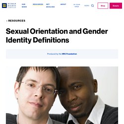 Sexual Orientation and Gender Identity Definitions