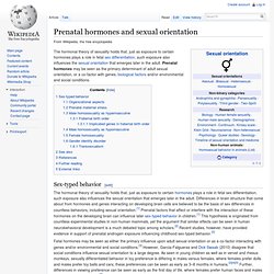 Prenatal hormones and sexual orientation