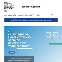 Calendrier de l'orientation en seconde générale et technologique