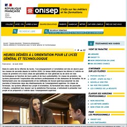 Heures dédiées à l'orientation pour le lycée général et technologique - Onisep