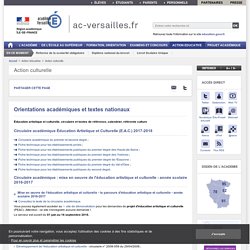 Orientations académiques et textes nationaux - ac-versailles.fr