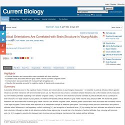 Political Orientations Are Correlated with Brain Structure in Young Adults: Current Biology