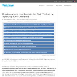 10 orientations pour l’avenir des Civic Tech et de la participation citoyenne