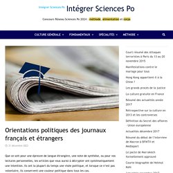 Orientations politiques de la presse étrangère et française – Intégrer Sciences Po