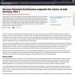 Service-Oriented Architecture expands the vision of web services, Part 1
