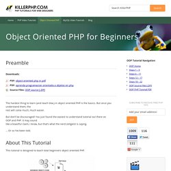 Object Oriented PHP Tutorial for Beginners - KillerPHP.com