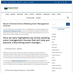 Result Oriented Online Wedding Event Management Course