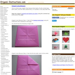 Origami Lotus Blossom Folding Instructions - How to fold an Origami Lotus Blossom