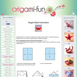Origami Boat Instructions