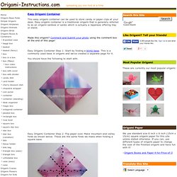 Easy Origami Container Folding Instructions