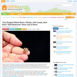 Tiny Origami Robot Runs, Climbs, Lifts Loads, And Even "Self-Destructs" Once Job Is Done Kids News Article