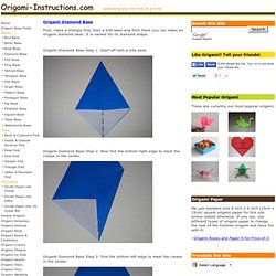 Origami Diamond Base Folding Instructions - How to make Origami Diamond Base