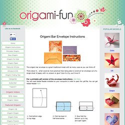 Origami Bar Envelope Instructions