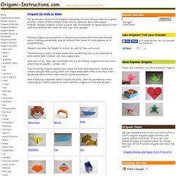 Origami for Kids Folding Instructions - How to Make Origami for Kids