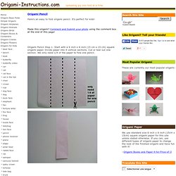 Origami Pencil Folding Instructions