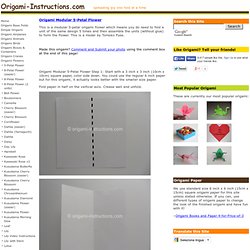 Origami Modular 5-Petal Flower Folding Instructions