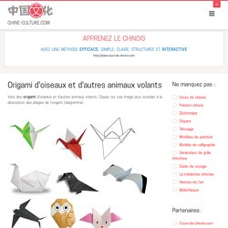 Origami d'oiseaux et d'autres animaux volants