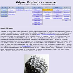 Origami Polyhedra - nuwen.net