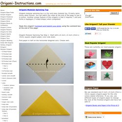 Origami Modular Spinning Top Folding Instructions