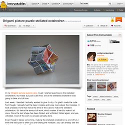 Origami picture puzzle stellated octahedron