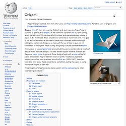 Origami - Wikipedia, the free encyclopedia - Minefield