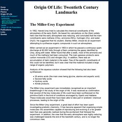 Origin Of Life: Miller_Urey Experiment